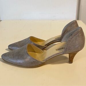 EUC Paul Green “Julia” Brushed Shimmer Leather D’orsay Kitten Heel Pump - 7.5